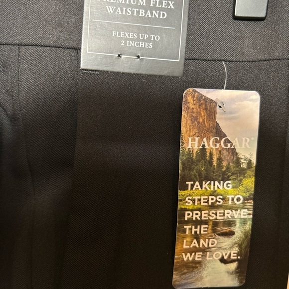 Haggar Black Dress Pants Elegant Straight-Leg - Picture 5 of 5